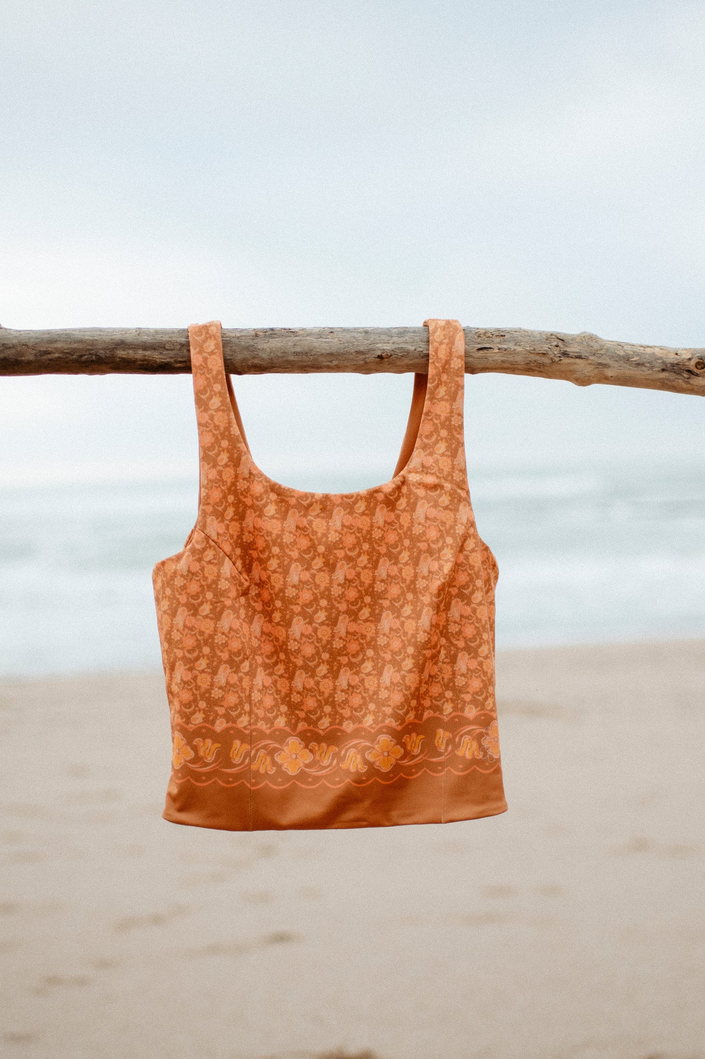 Bralette largo Iris Kaki Flores mágicas