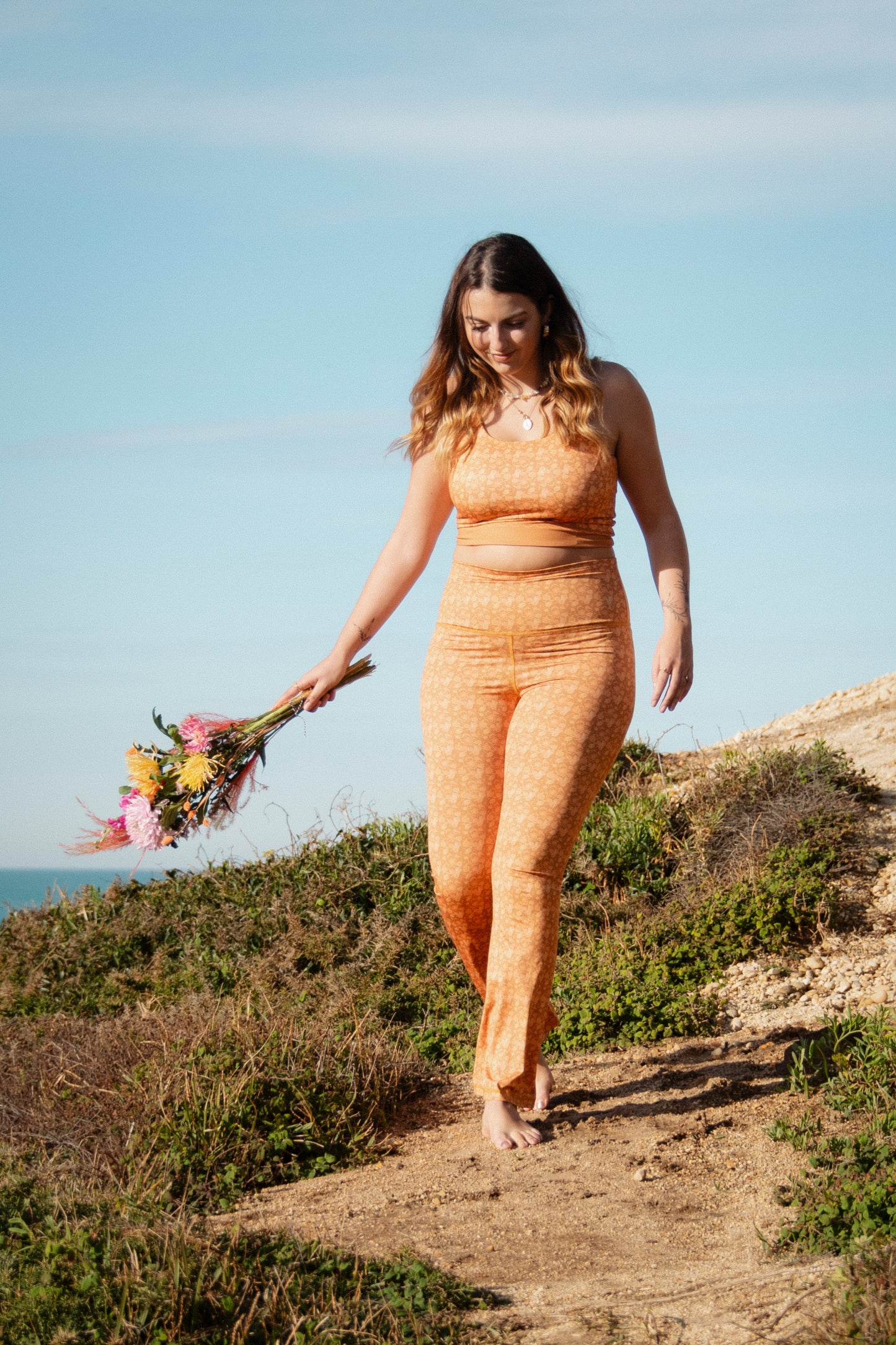 Bralette largo Iris Kaki Flores mágicas