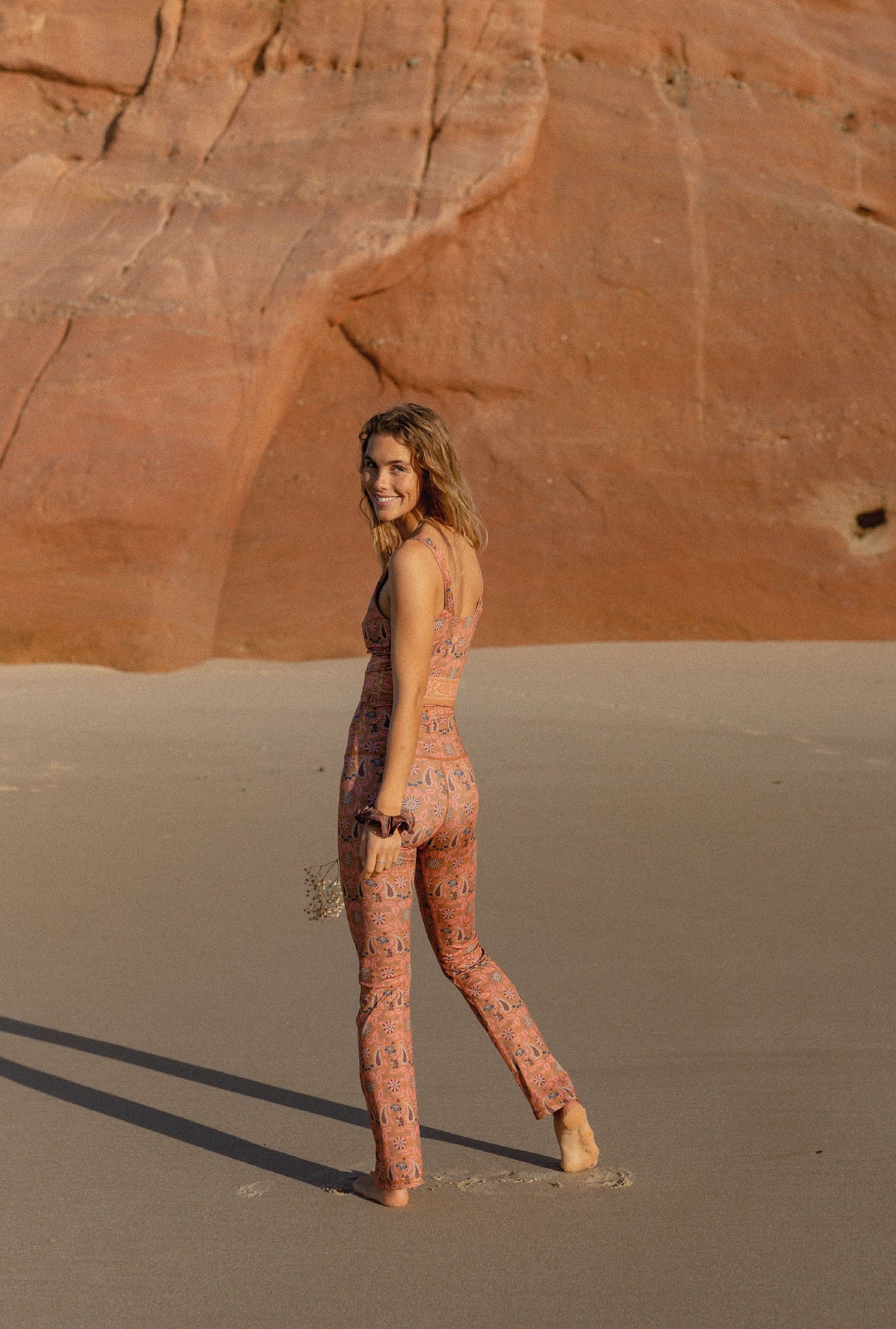 Legging flare Azulejos flowers