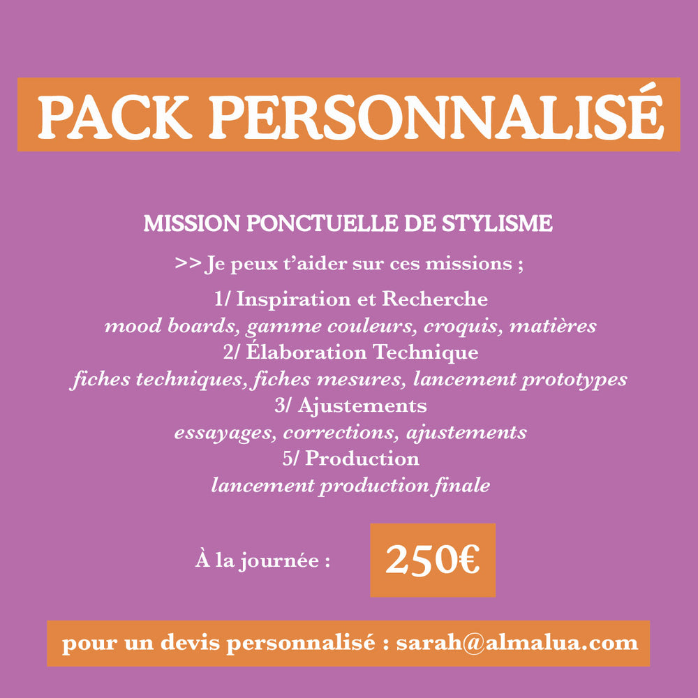 Stylisme freelance - Pack personnalisé